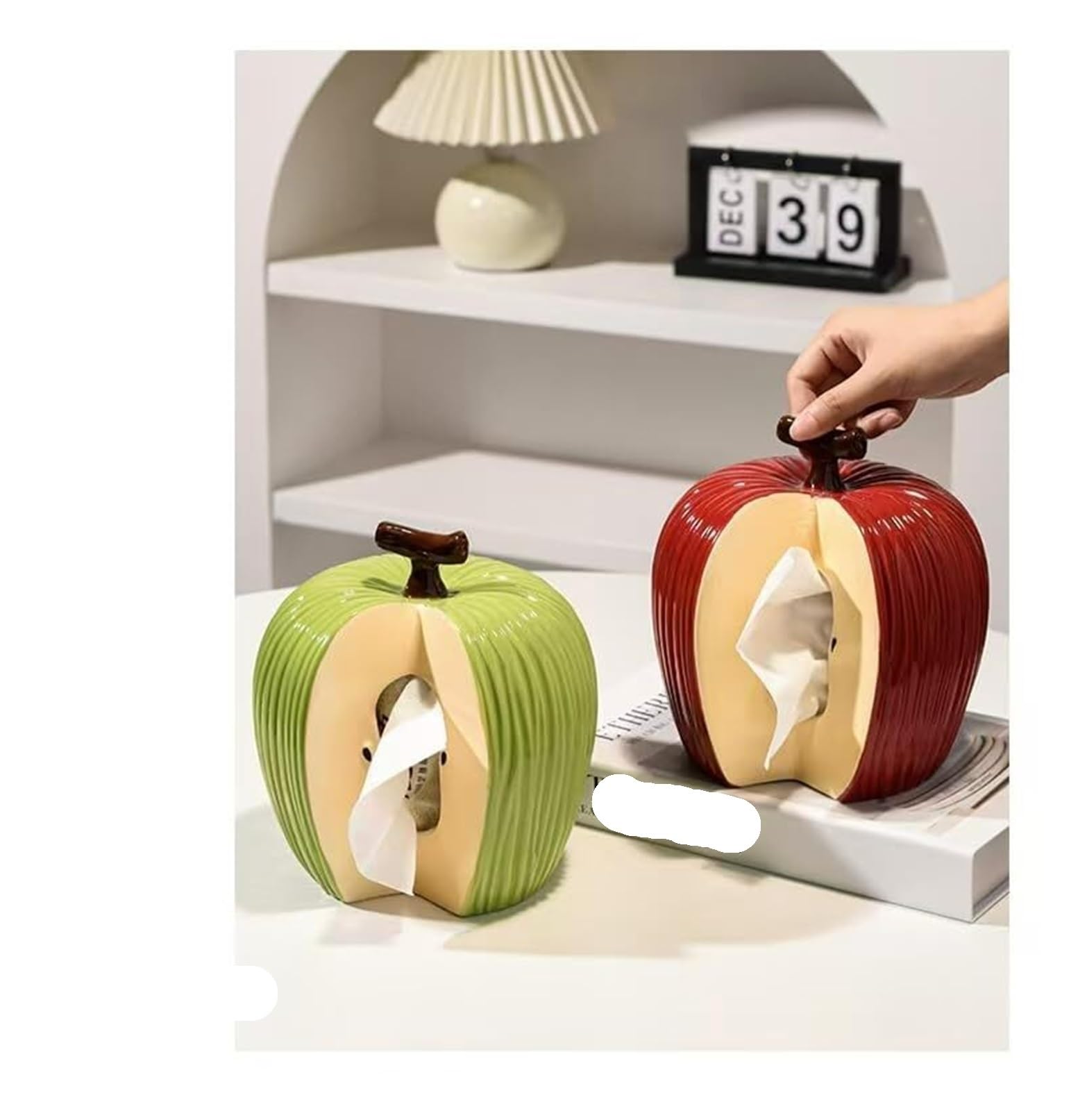 Porta fazzoletti Portafazzoletti decorativi creativi in ​​ceramica Decorazioni for la casa moderne Per la nuova casa(Green)