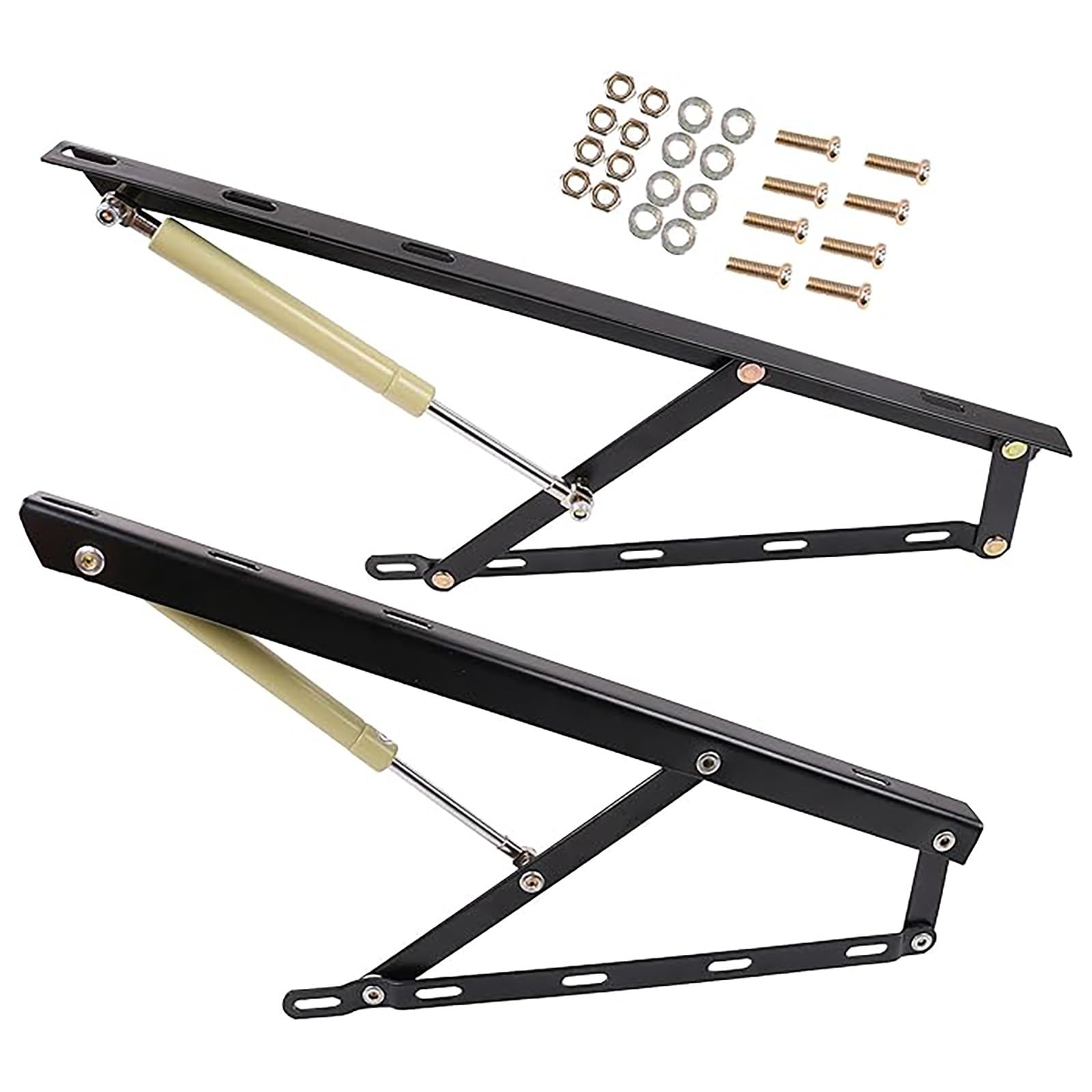 GDHKDDFL Hydraulic support rods for furniture cabinet doors 1 Pair Heavy Duty Hydraulic Bed Mechanism Storage Lift, Gas Spring Kit(Black,110cm/3.6ft)