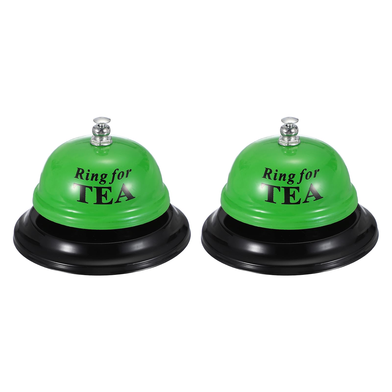PATIKIL 2Pcs Desk Bell, 3.3" Front Desk Service Call Bell Metal Ringing Loud Clear Reception Counter Bar Ring for Restaurant Hotel Game Classroom Dinner Pet Dog Training(TEA, Green)
