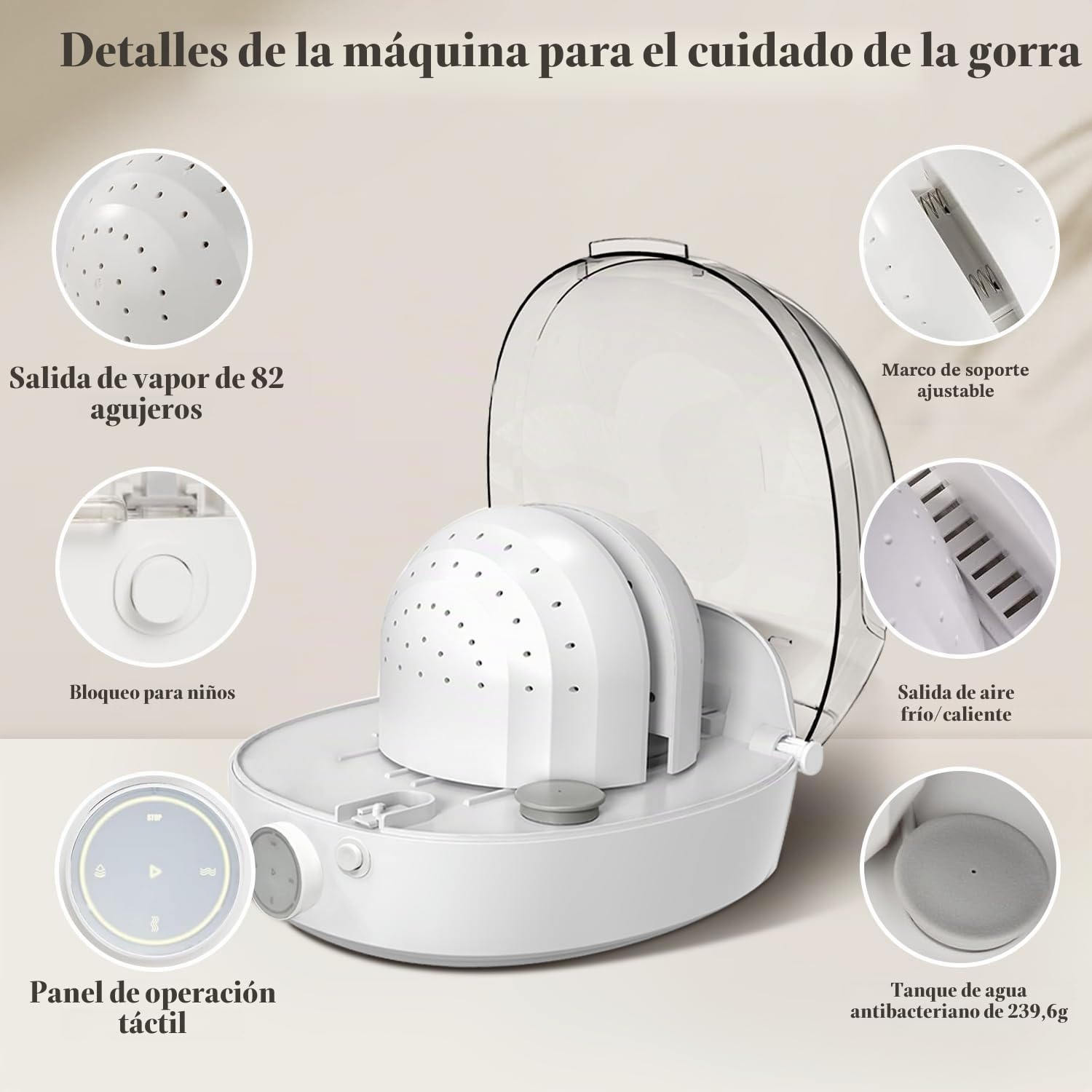Máquina Automática para Planchar y Secar Gorras, Restaura la Forma Natural del Sombrero con Vapor y Viento Frío y Caliente