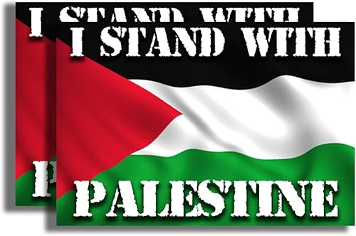 Adhesivo político con texto en inglés "I Stand with Palestine Flag" - Proud Supporting Peace Not War - Calcomanías de vinilo para parachoques de