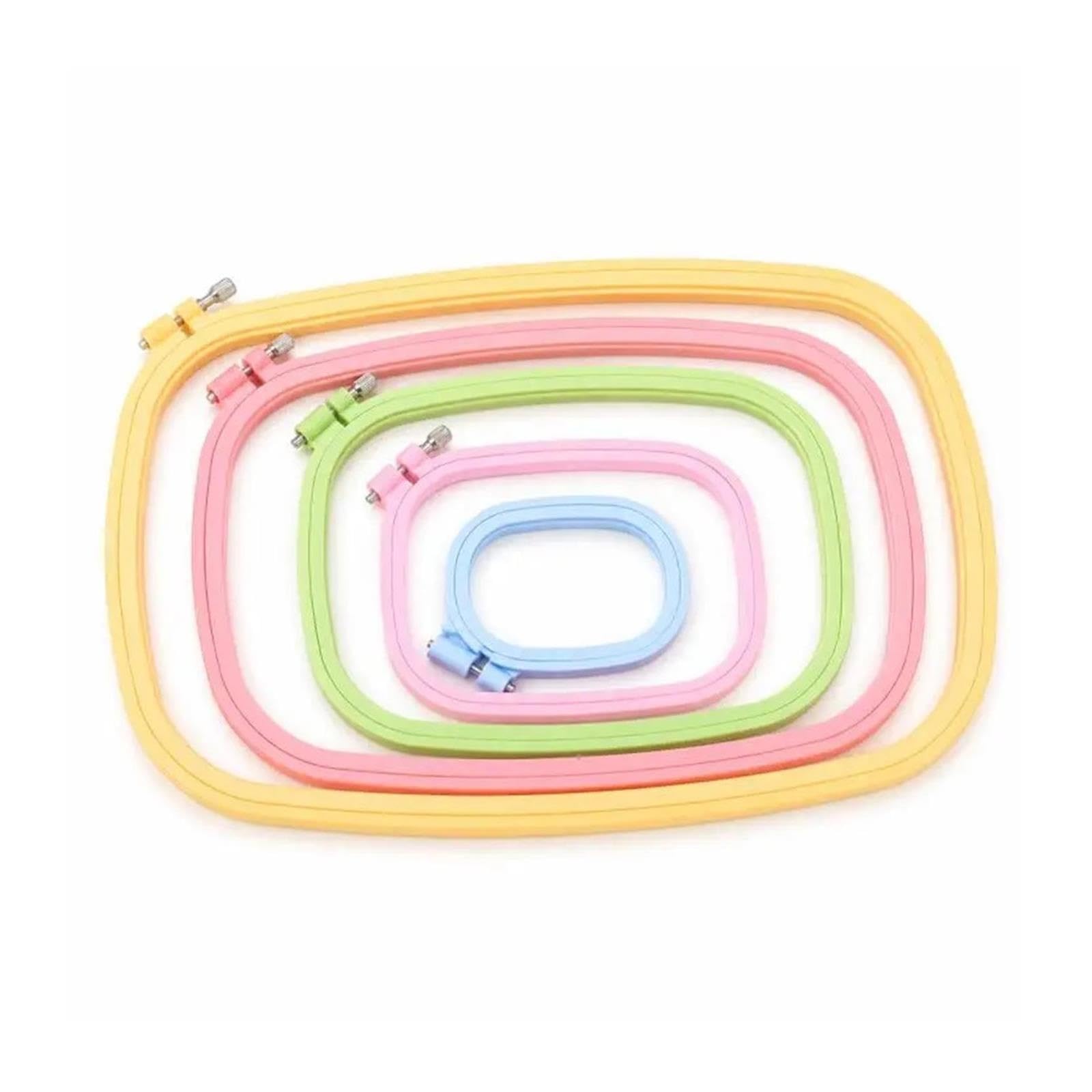 Set di cerchi da ricamo quadrati in plastica 1/2 pezzi, 5 dimensioni