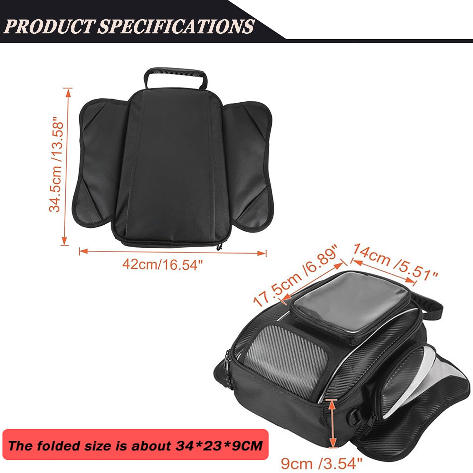 Sacoches Réservoir Magnétique pour Moto pour Triumph Scrambler, Sac à Dos de Moto avec étui pour Téléphone à écran Tactile, Sac de Rangement de Voyage pour Moto