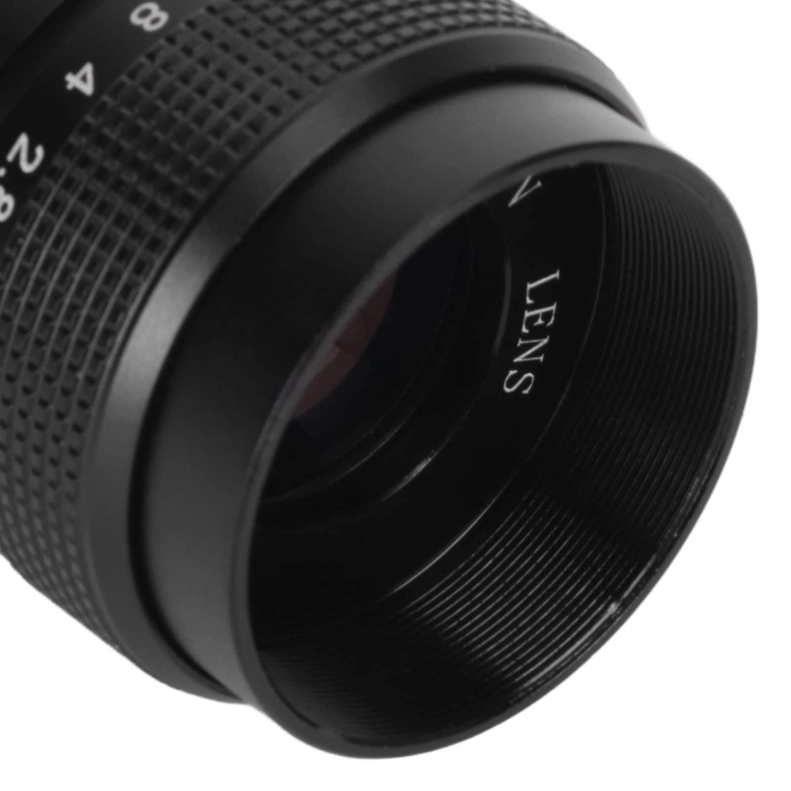Obiettivo CCTV F1.4 da 25 Mm per Fotocamera con Attacco C, Obiettivo Cinematografico con Attacco C per Bar, Negozi, Parcheggi, Magazzini, 19,6, 30 Cm di Diametro Esterno (Nero)