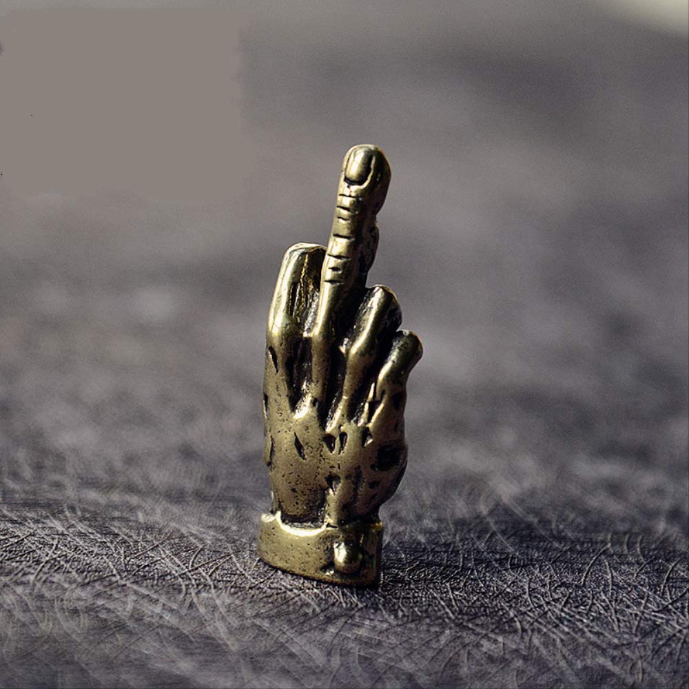 Mini mosiężne rę palec statua przenośna punkowa ozdoba dekoracja
