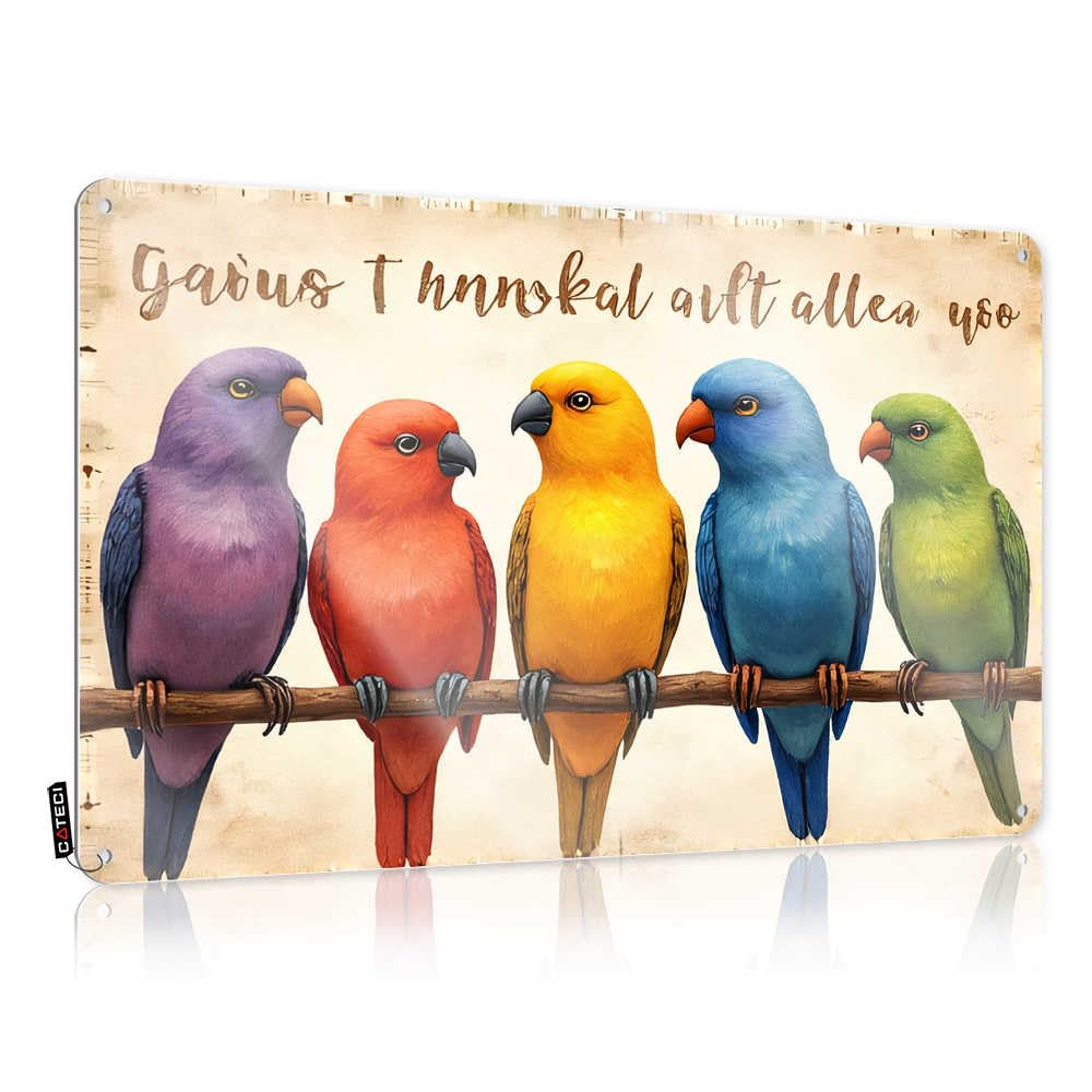 Indie Plaque Sweet | Colorful Birds On A Branch Lovely Longhorn Decoration(30X40CM)