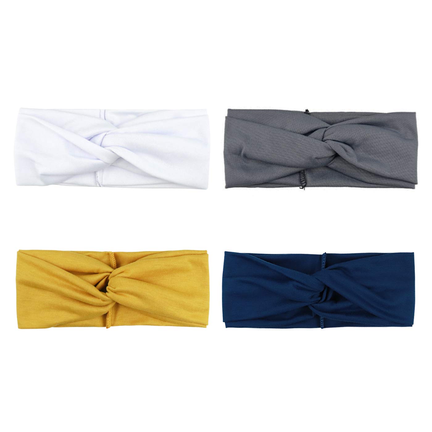 DRESHOW4 Pack Women Headbands Boho Criss Cross Head Wrap Elastic Hair Bands Accessories