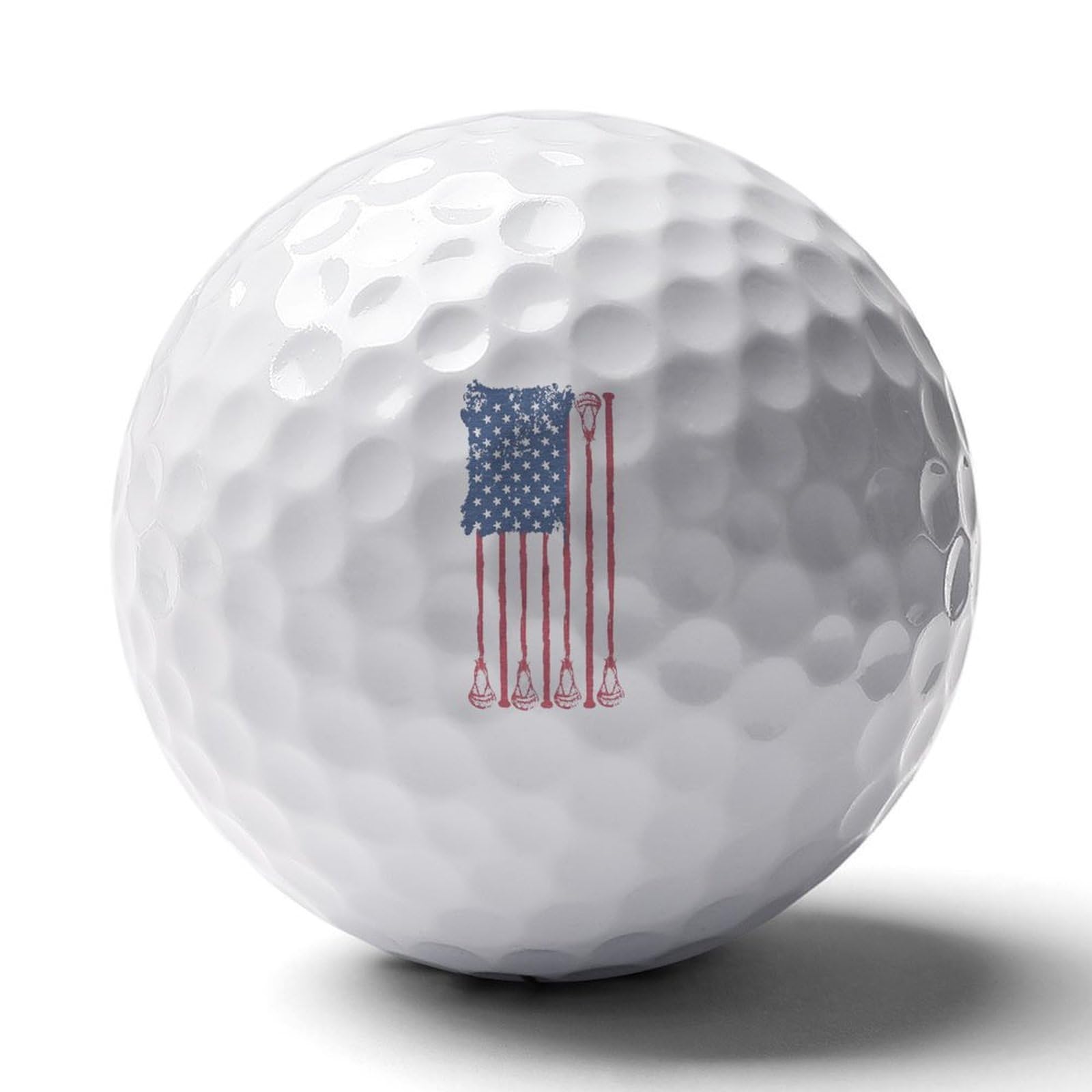 Vintage Lacrosse U.S.A Flag Logo Golf Balls Personalized Ball Custom for Men Women Boyfriend Husband