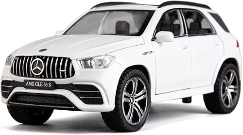 GLE63S AMG Modelo Car 132 Aleación Diecast Pull Back Toy Car con luz y sonido Modelo vehículo para niños niñas regalo (blanco)