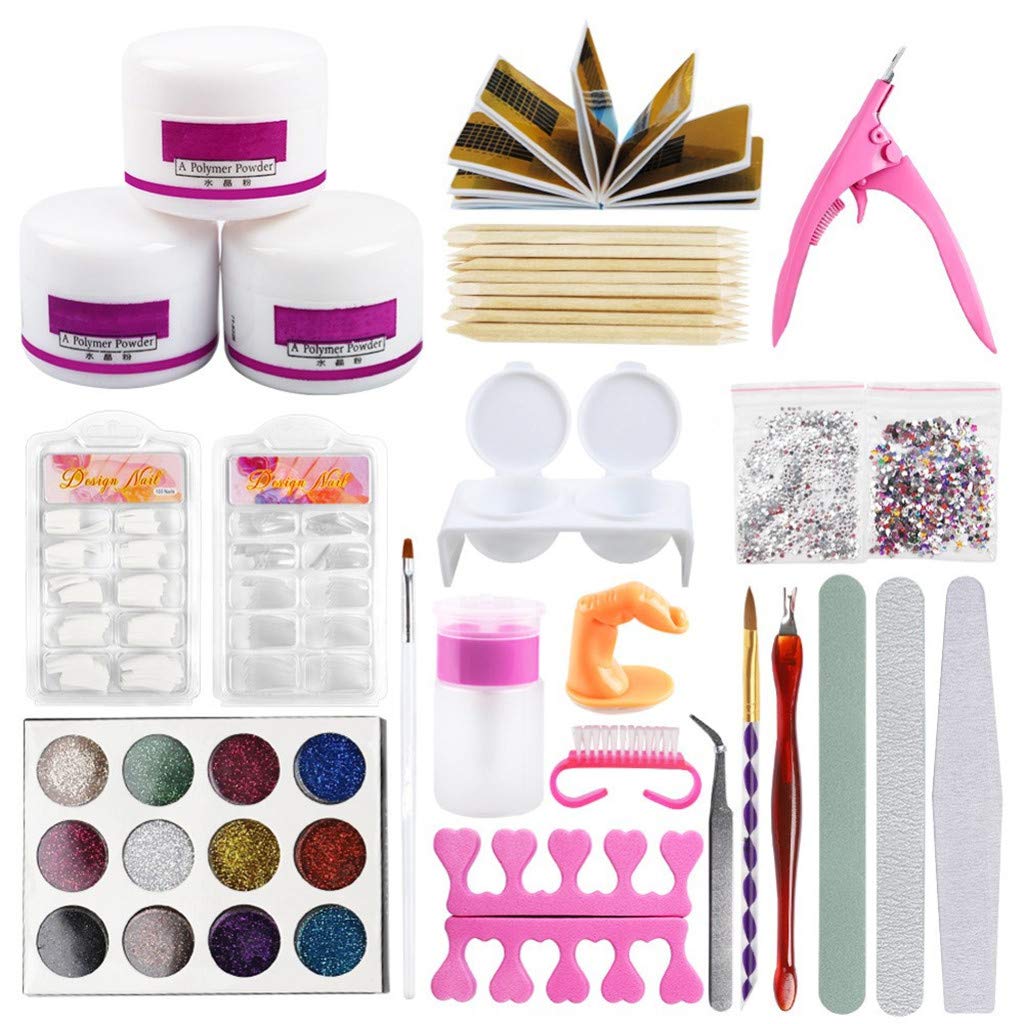 Rosennie NagelstudioSets,Acryl Pulver Glitter Nail Art Kit,Nageldesign
