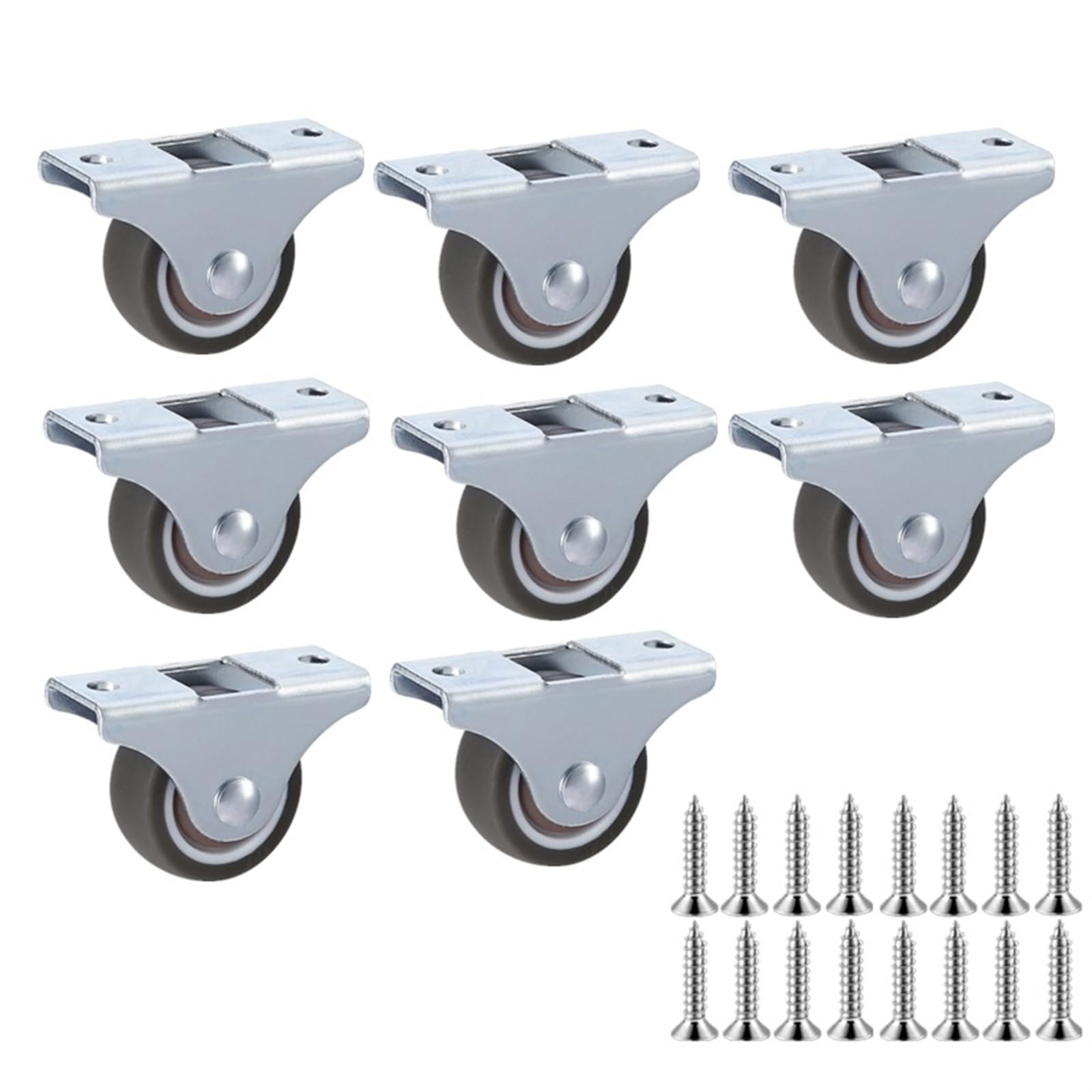 DFLPBHAV 4-8 Pcs/Lot Directional Wheel Small and Home Drawer Pulley Bearing Silent Rubber Furniture Cabinets Fixed(4 Pcs), 1.0 Inch