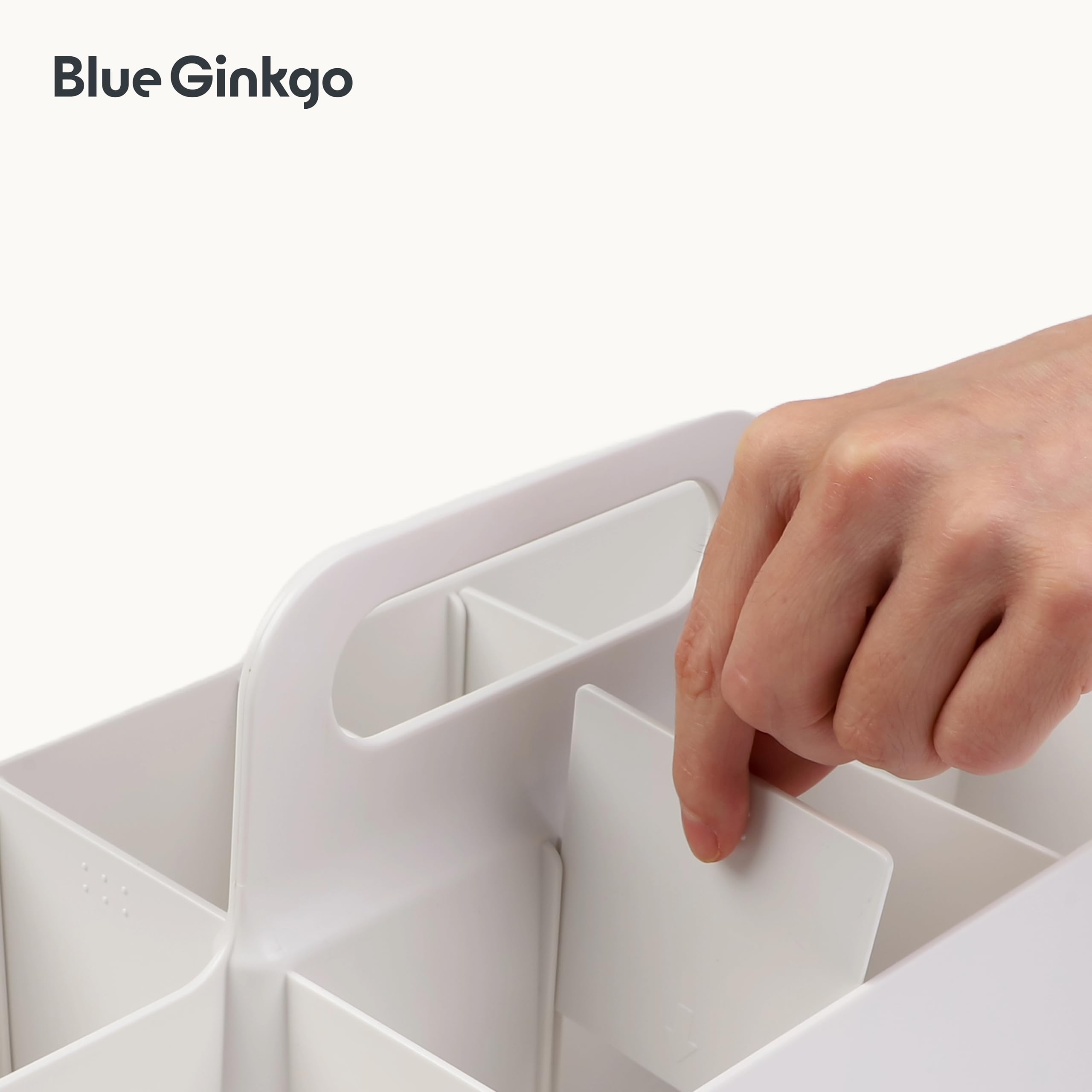 BLUE GINKGO Portaoggetti Multiuso - Caddy in Plastica Impilabile con Maniglia | per Artigianato, Scrivania, Organizzatori e Contenitori Artistici, Trucco (Lungo Rettangolo)