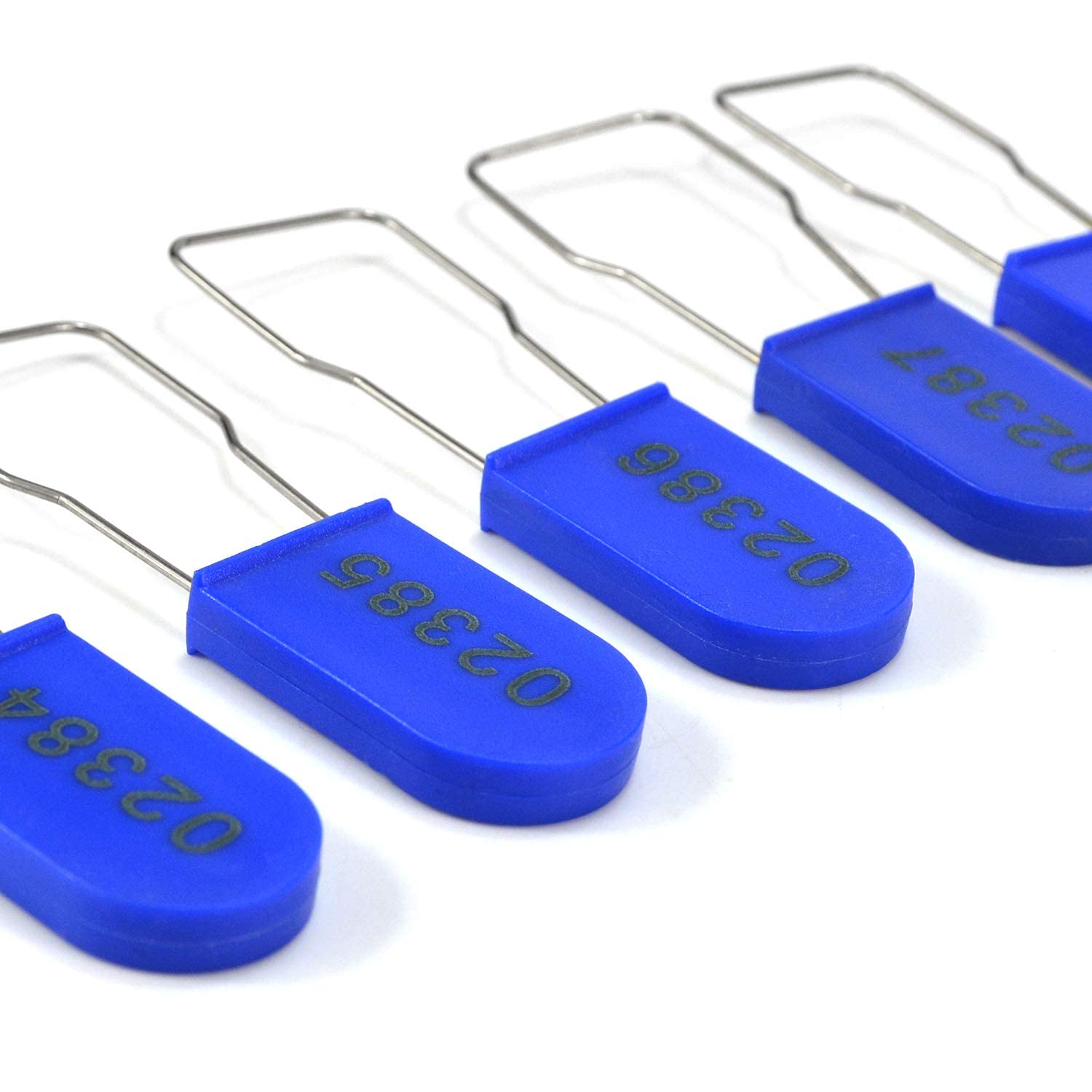 Plastic Padlocks Security Seals Tags Water/Electricity Metal Wire Seal Locking Disposable Anti-Tamper Lock Tag with Numbered(50pcs,Blue)