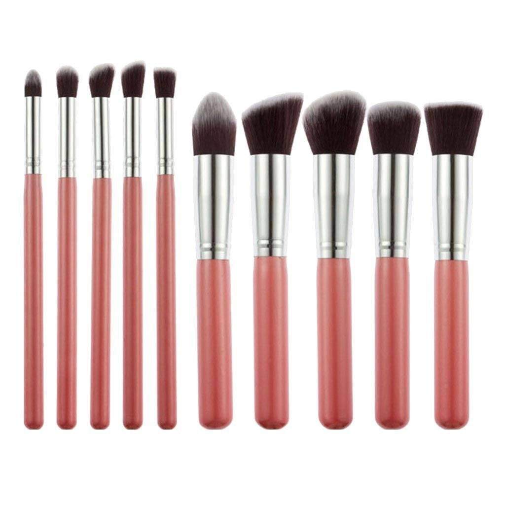 URBANMAC Makeup Brushes Set Tool Pro Foundation Eyeliner Eyeshadow (Pink) 10 Pcs-image-8