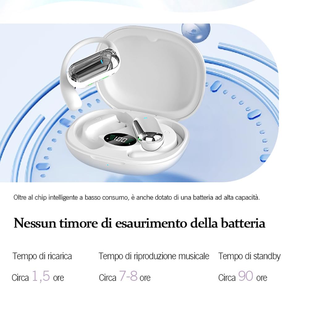SLuB Cuffie wireless a conduzione aerea | Bluetooth 5.4 | Chiamate nitide | Mono/stereo | Accoppiamento automatico | Custodia ad alta capacità | Ideali per sport, pendolarismo, gaming(beige)