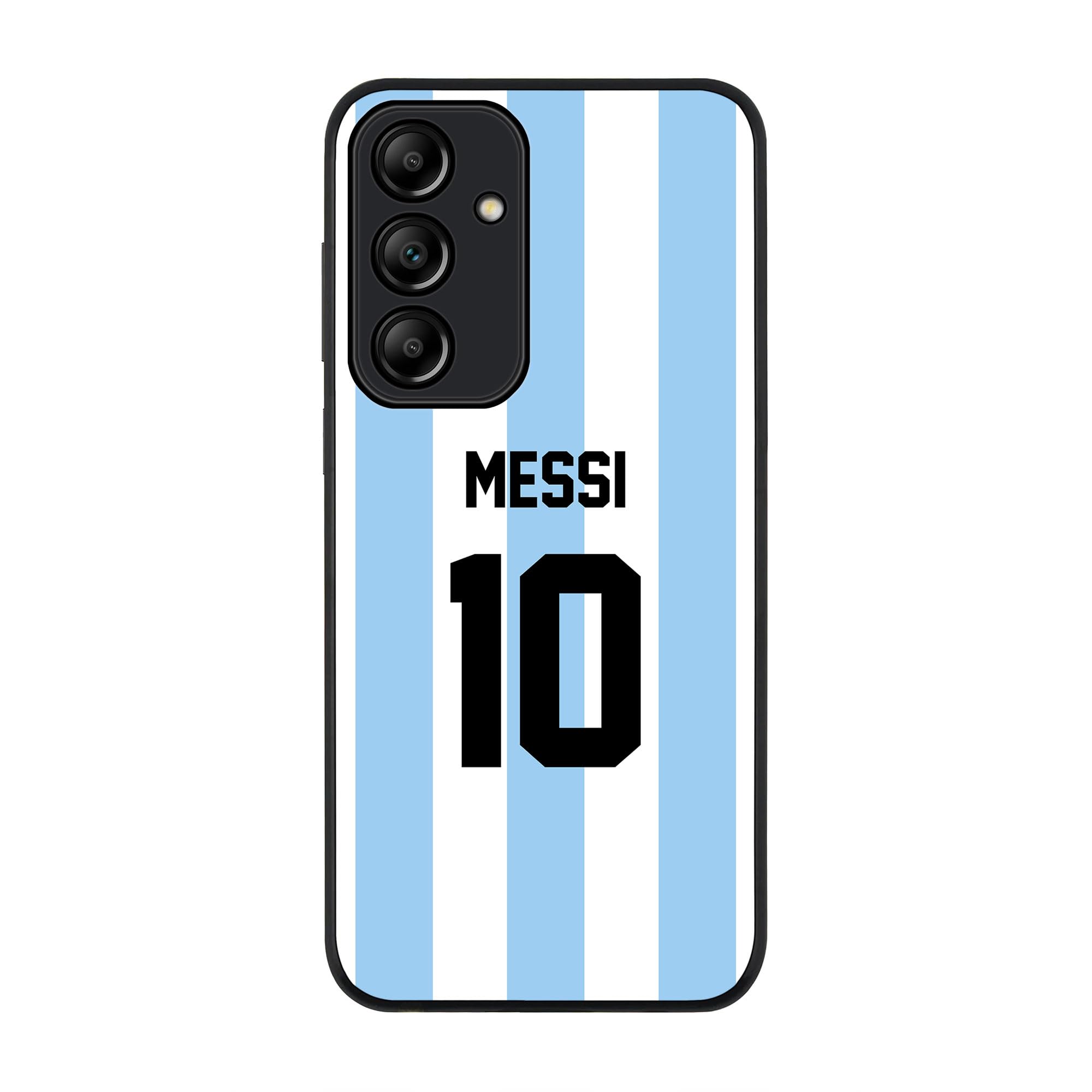 Stylizedd Rugged Black Edge Case for Samsung Galaxy A55, Slim fit Soft Case Flexible Rubber Edges Anti Drop TPU Gel Thin Cover - Football Team - Argentina, Player Name - Messi