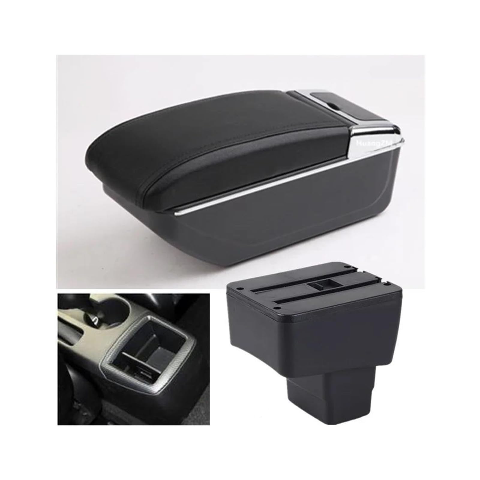 RESPUNEKBAH For Mazda CX-3 For Mazda 2 For Skyactiv Version Cx3 CX-3 2015-2022Car Armrest Storage Box Car Accessories Armrest Box(B2 black line NO USB)