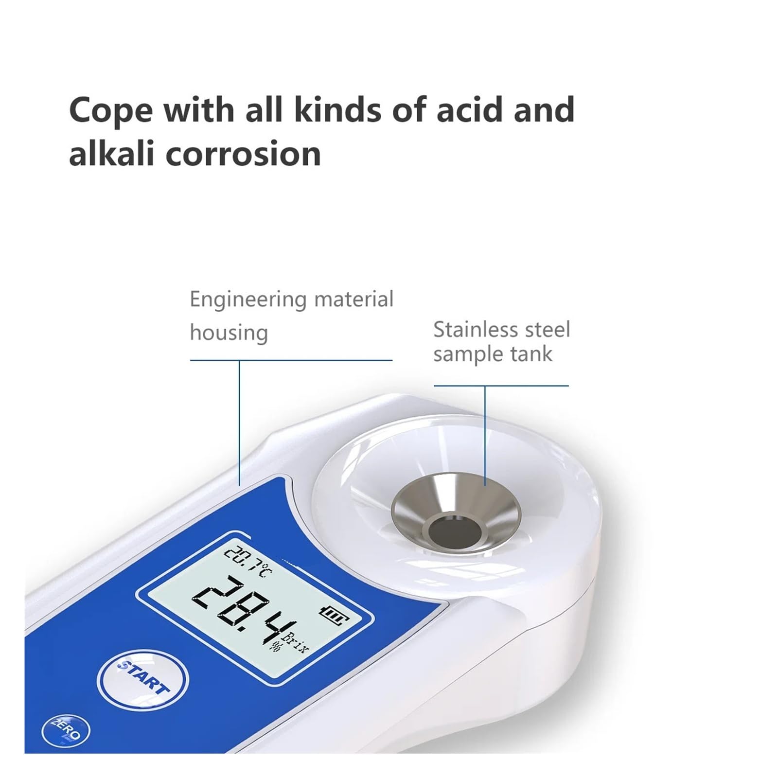 Refractómetros digitales Brixmeter, IP67 Jugo de frutas Bebidas Probador de azúcar, Instrumento de medición del contenido de azúcar Respuesta Rápida