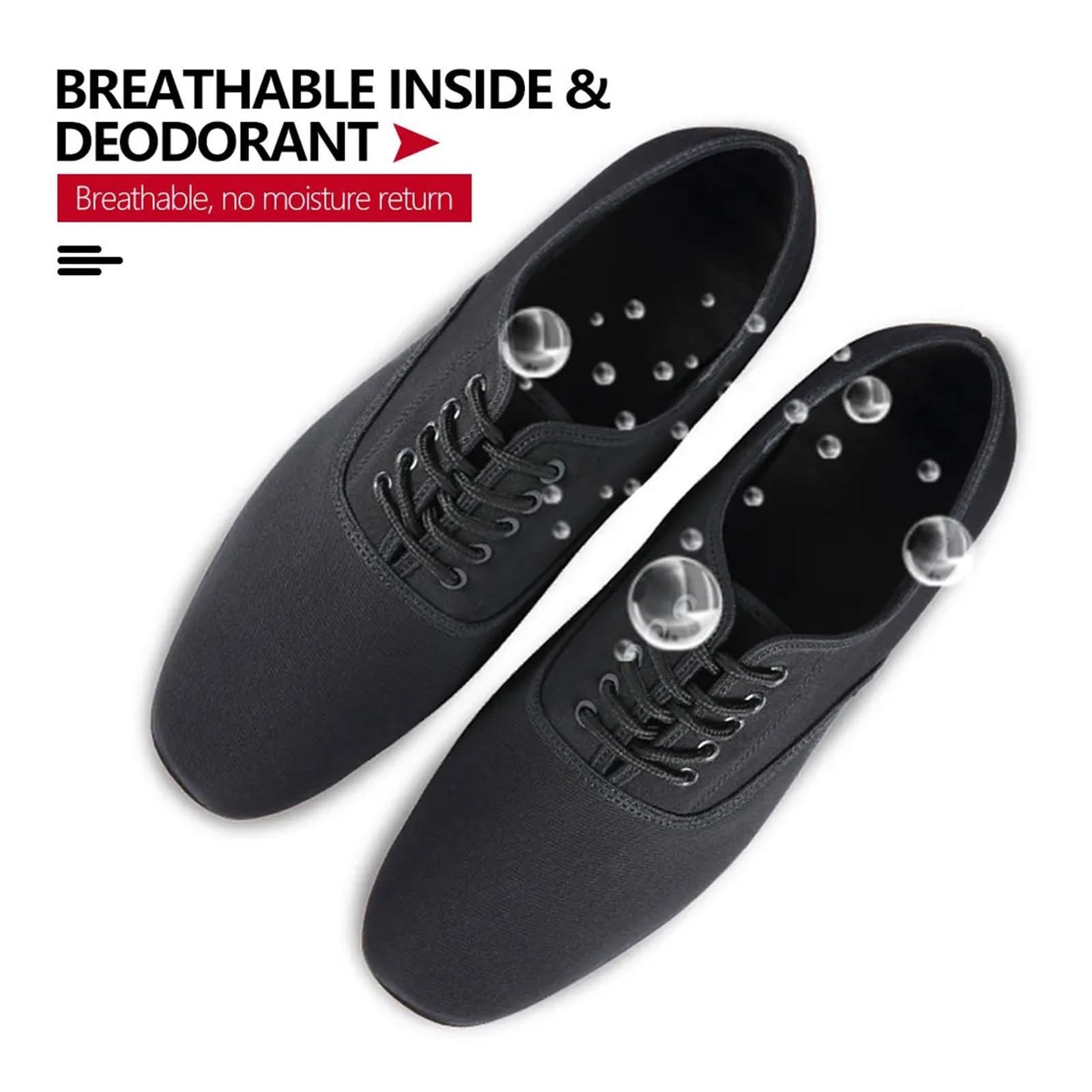 Zapatos de Baile Latino Hombre Oxford Negro Tacón Bajo Salsa Tango 43