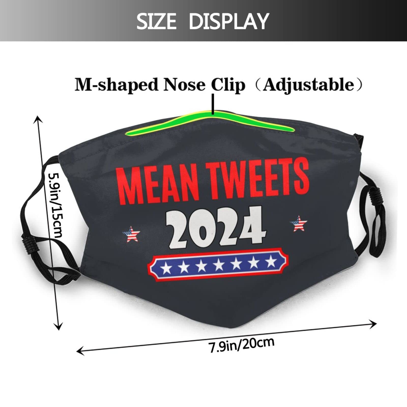 Mean Tweets 2024 Mask Protect Respiratory System Breathe with Peace of Mind Black