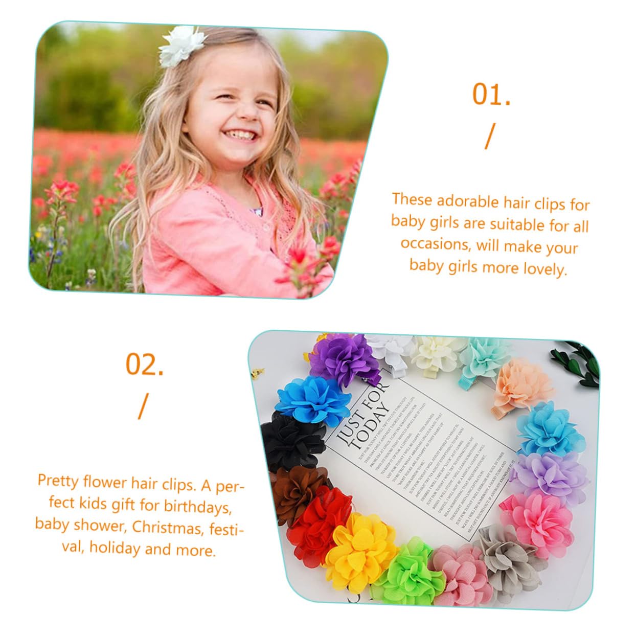 TOYANDONA 60pezzi Pz Chiffon Flower Hair Clips Per Bambine Fermagli Colorati Per Accessori Per Feste e Occasioni Speciali Adatti Ragazzo Ragazza e Ragazze Facili Da Applicare Su