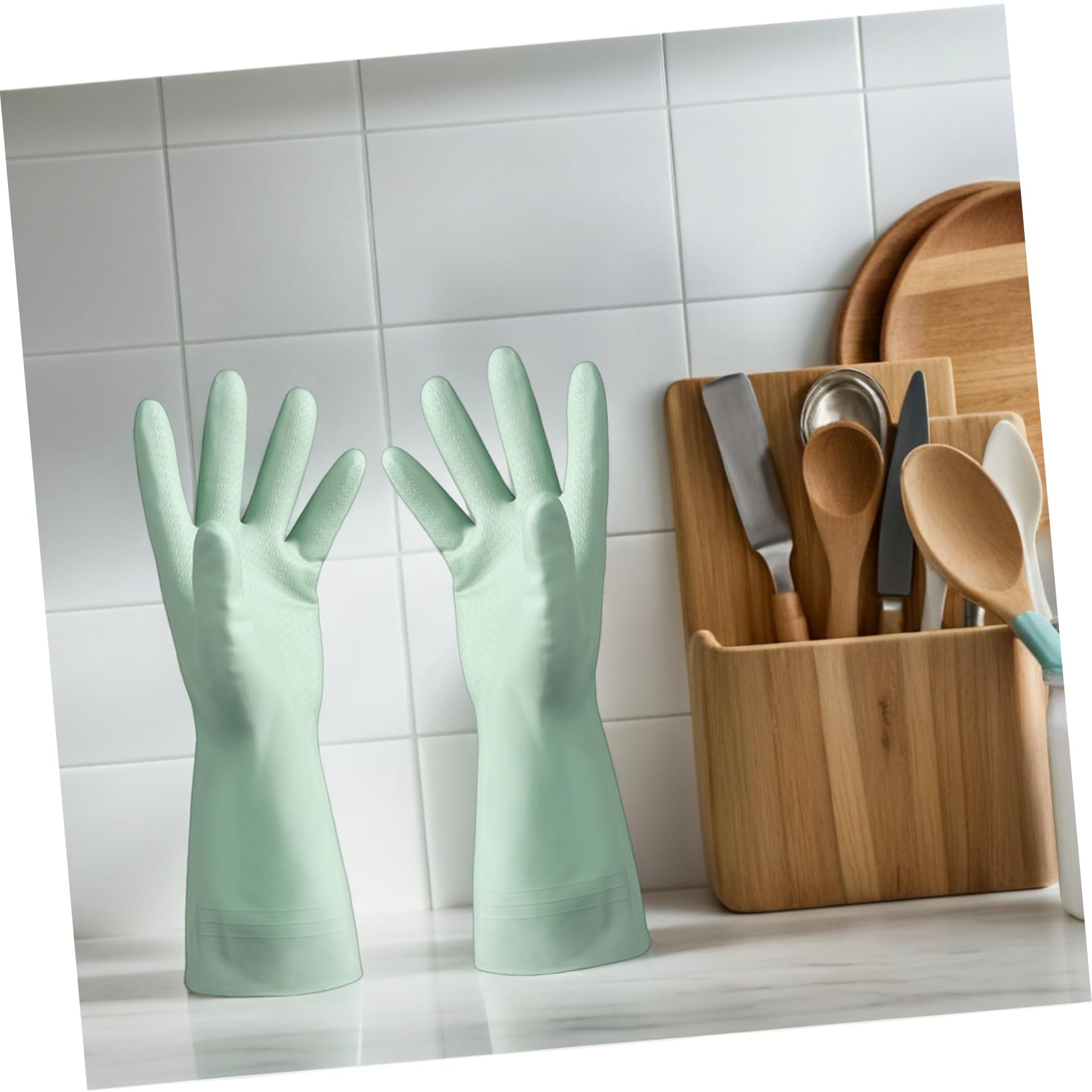 Yardwe 6paia Guanti da Cucina in PVC Impermeabili e Riutilizzabili Pervare i Piatti Presa Antiscivolo Adatti per Pulizia Domestica Faccende Quotidiane