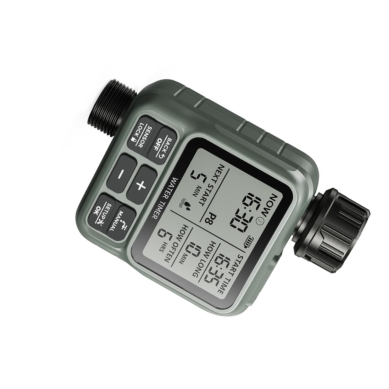 Timer per Tubo dell'acqua, Timer per Irrigazione Automatica Programmabile, modalità di Ritardo Pioggia, Ampio Display LCD per Serra da Giardino