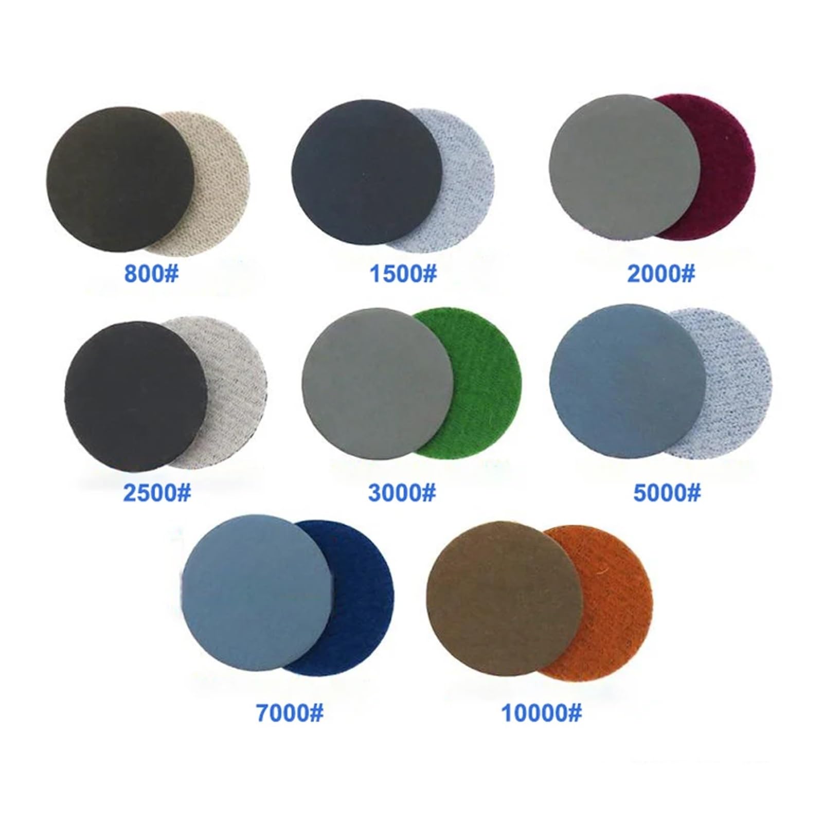 1-50 sztuk 7 "180mm tarcze szlifierskie na mokro ziarno 800-10000# flokowany papier ścierny tarcza z haczykiem i pętelką do szlifowania ściernego narzędzie do polerowania(7000 grit,20pcs)