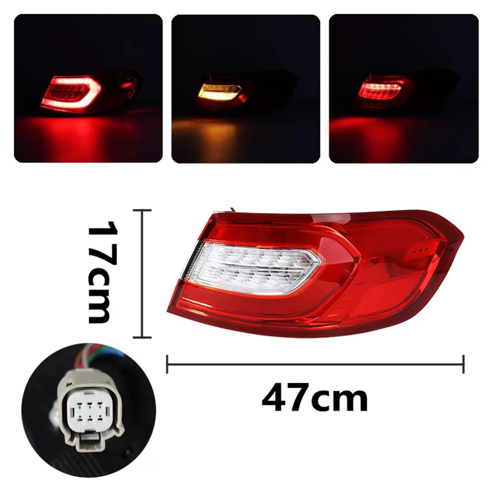 Genérico Piloto Trasero Para Lincoln Para MKX 2016 2017 2018 LED Luces Traseras Conjunto De Lámpara Señal Giro Freno Trasero Accesorios Coche Luz Trasera Coche(Izquierda)