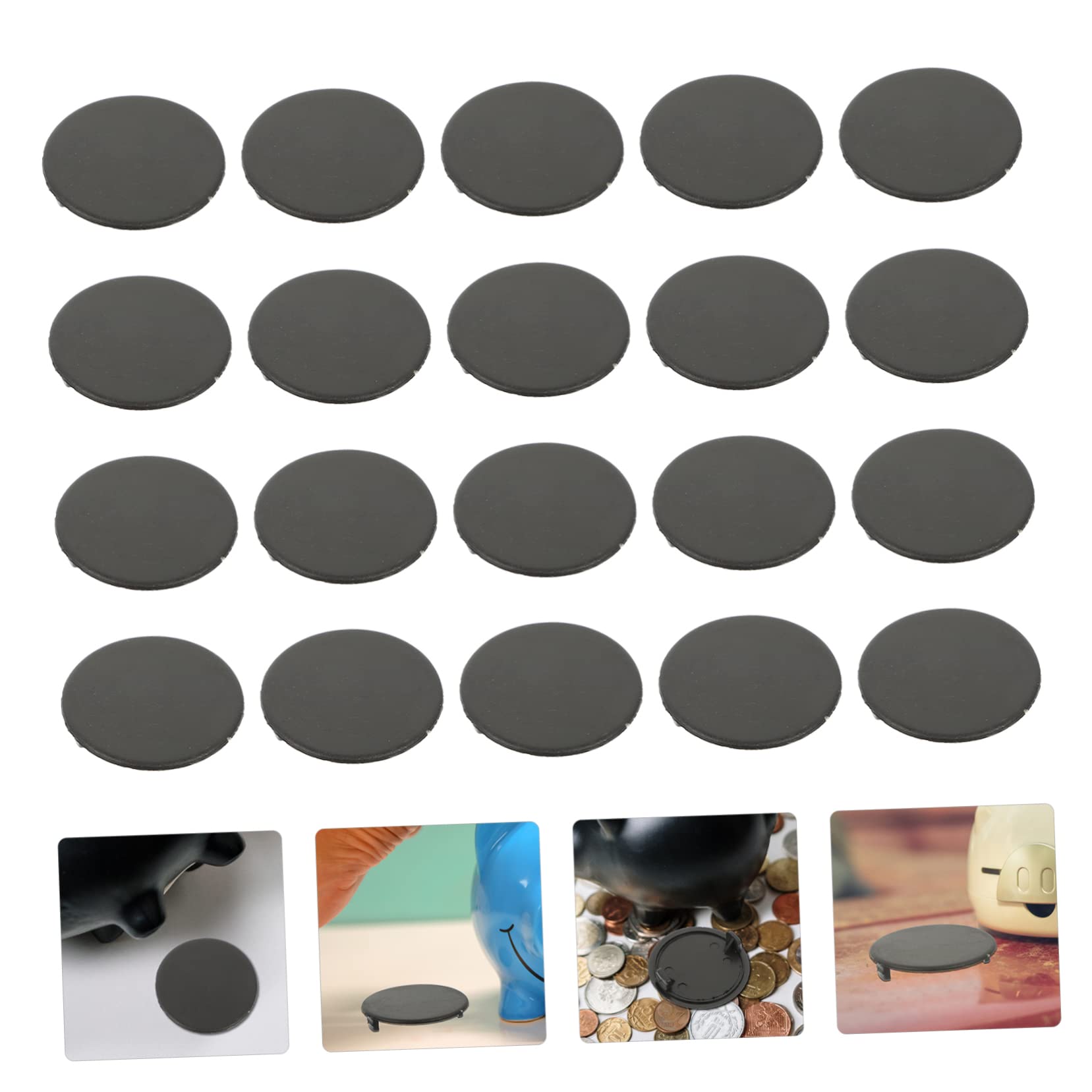 FOYTOKI 20Pcs Plastic Piggy Bank Bottom Covers Round Bottom Plugs for Piggy Banks Stoppers for Money Saving Boxes for Secure Saving Solutions