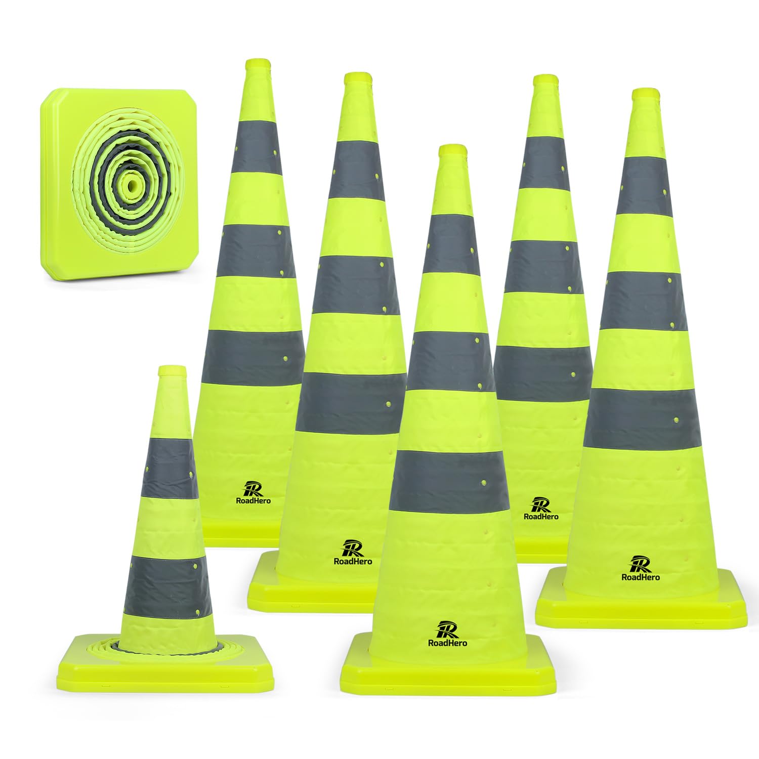 Snapklik.com : RoadHero 36 Inch 6 Pack Collapsible Traffic Safety Cones ...