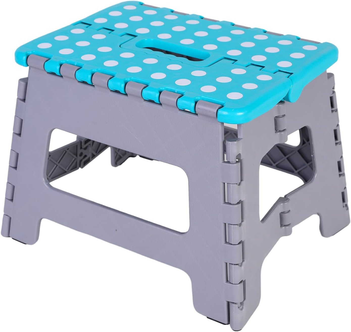 Bozexpro Turquoise 9 Inch Folding Step Stool For Adults, Non-Slip Foldable Steps Stool For Kitchen, Gardens, Bedrooms, Plastic Folding Stool For Kids, Collapsible Step Stool Folding, Step Up Stool (Turquoise)