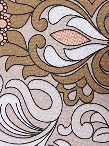 Image of Swayam Pure Cotton Single Bedsheet with 1 Pillow Covers | Size 60 x 90 inch | 160 TC | Ethnic Motifs Design | Soft Breathable Bed Sheet | Comfortable & Durable for Bedroom - Beige