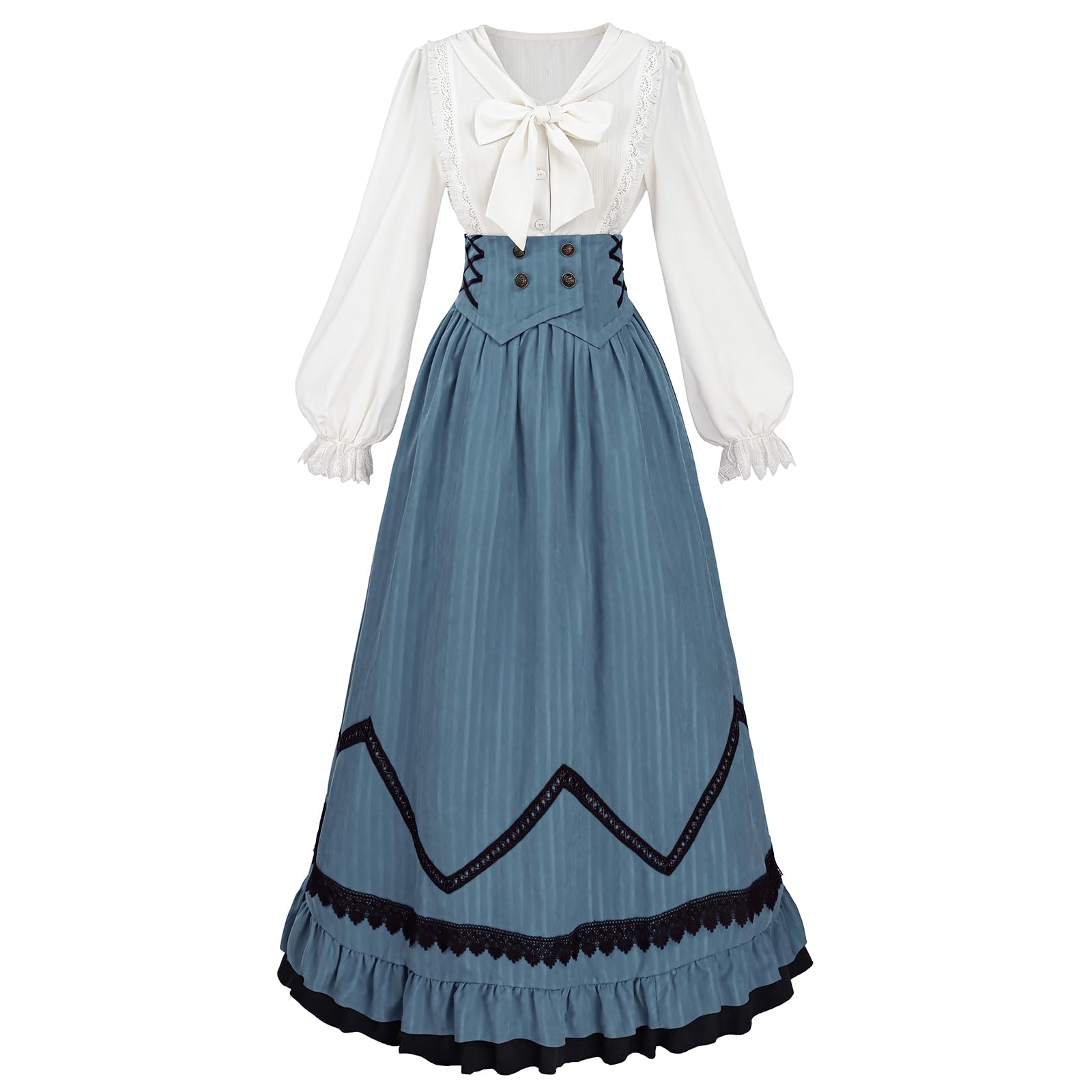 CR ROLECOS Victorian Dress Women Renaissance Gowns Edwardian Costume  Vintage 1800s Dress, Blue, Small : Amazon.com.au: Toys & Games