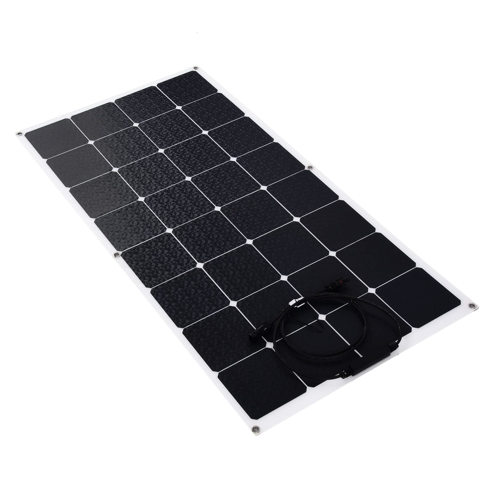 Cocoarm Pannello Solare Pannello Solare Flessibile in Silicio Monocristallino 100W Superficie PET Impermeabile Uscita 18V Resistente Agli Urti per da Campeggio Alimentatore da Tetto per Barche Marine