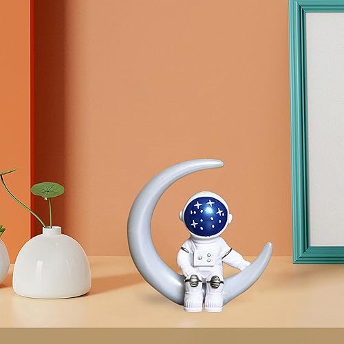 Miniatura 3 de Figura de astronauta de resina, estatua de astronauta, adorno de astronauta, escultura de mesa para decoración de mesa en el interior del automóvil,