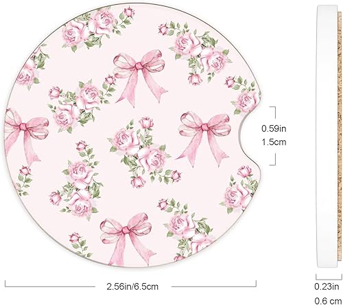 Miniatura 6 de Posavasos de cerámica con diseño de mariposa y rosa para portavasos  Juego de posavasos absorbentes para mujeres, accesorios estéticos para