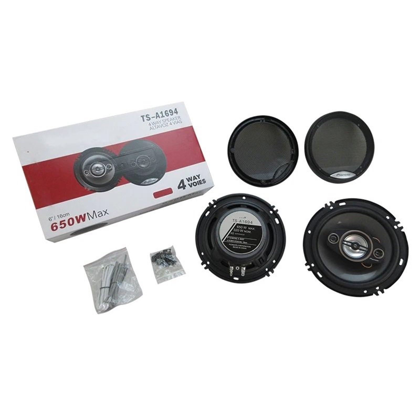 Głośnik Głośnik Wysokotonowy 1 para 6-calowych 4-drożnych głośników współosiowych HiFi 650 W, głośniki stereo do muzyki samochodowej o pełnym zakresie częstotliwości