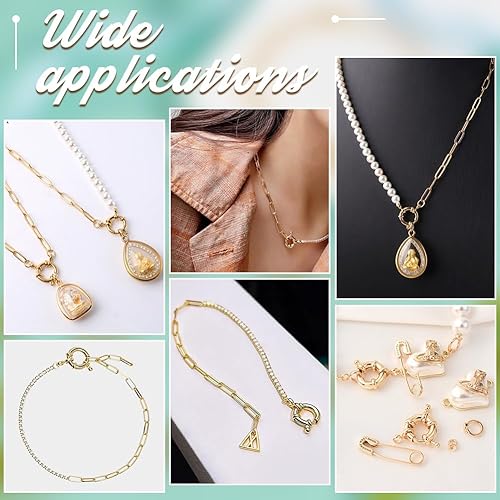 Miniatura 6 de UNICRAFTALE 8 cierres dorados de resorte de acero inoxidable, cierre de anillo cerrado, cierre de superficie lisa, conectores para fabricación de