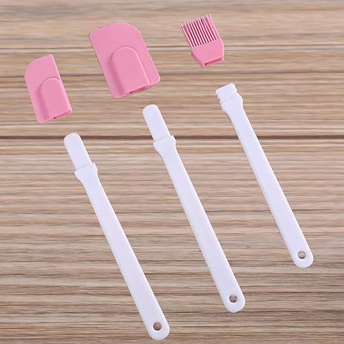 Miniatura 6 de Zittop Cepillo de repostería rosa con cepillo de cocina, raspador de silicona, accesorio para hornear, juego de 3 piezas, herramienta de cocción de