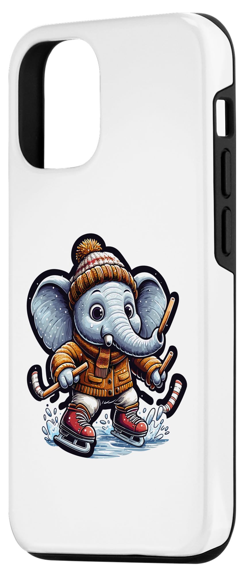 iPhone 14 Pro Cute Elephant Hockey Player Lover - Elephant Playing The Hoc Case - Image 2