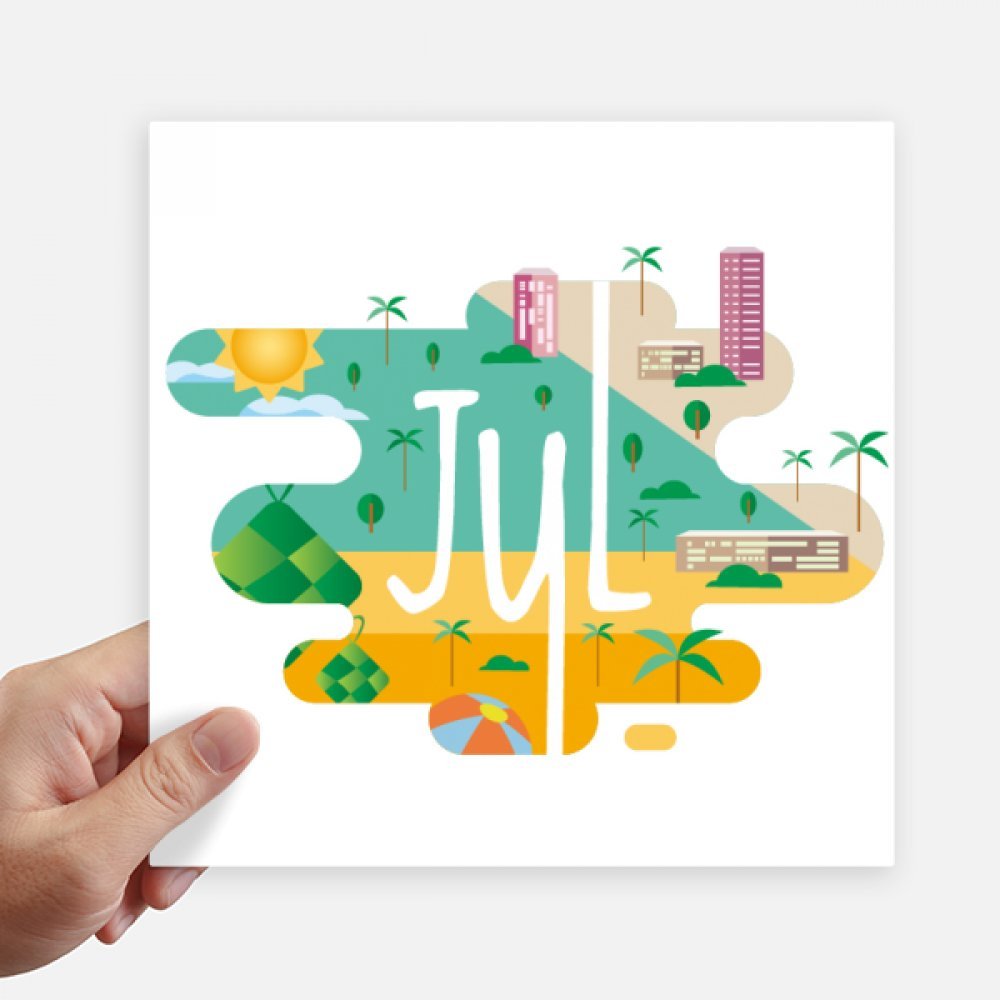 Autocollant carré 20CM de Juillet DIYthinker illustration premium
