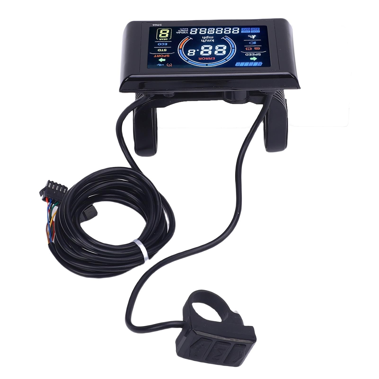 Generic Wyświetlacz LCD do Roweru Elektrycznego, Wodoodporny Kolorowy Licznik Rowerowy 24 V 36 V 48, Licznik Rowerowy do Rowerów Górskich z Inteligentnym Licznikiem NFC Jazdy na Rowerze Górskim
