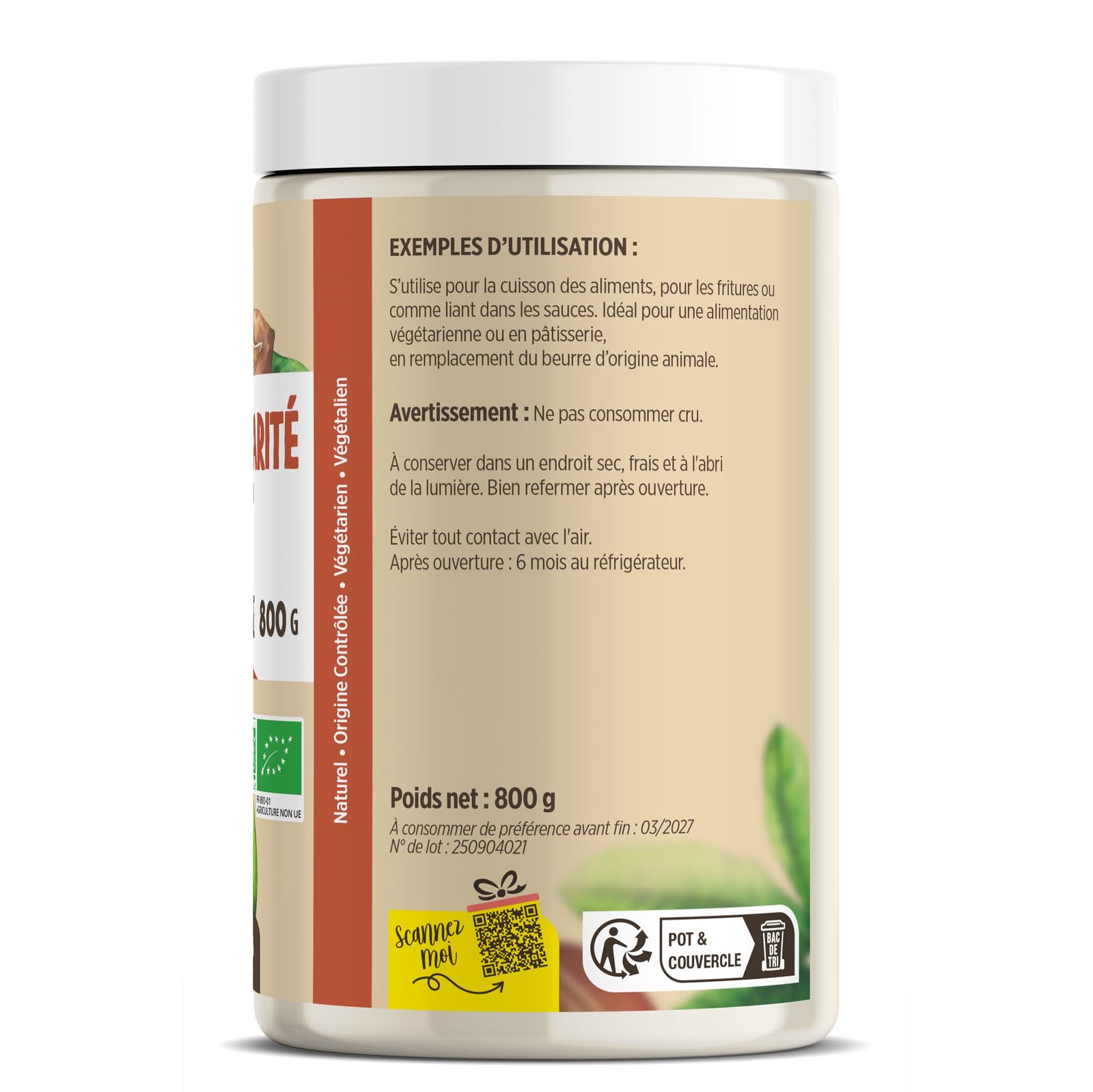 Burro di Karité Bio AB 800 gr - 100% vegetale