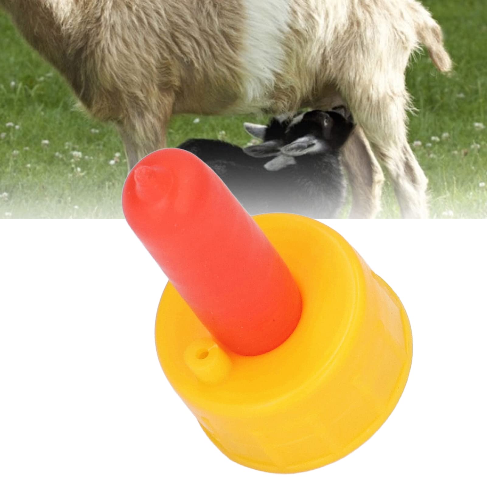 10Pcs Lamb Milk Drinking Nipple Little Sheep Nursing Feeder Nipple for Orphaned Animal Feeding Bottles Red