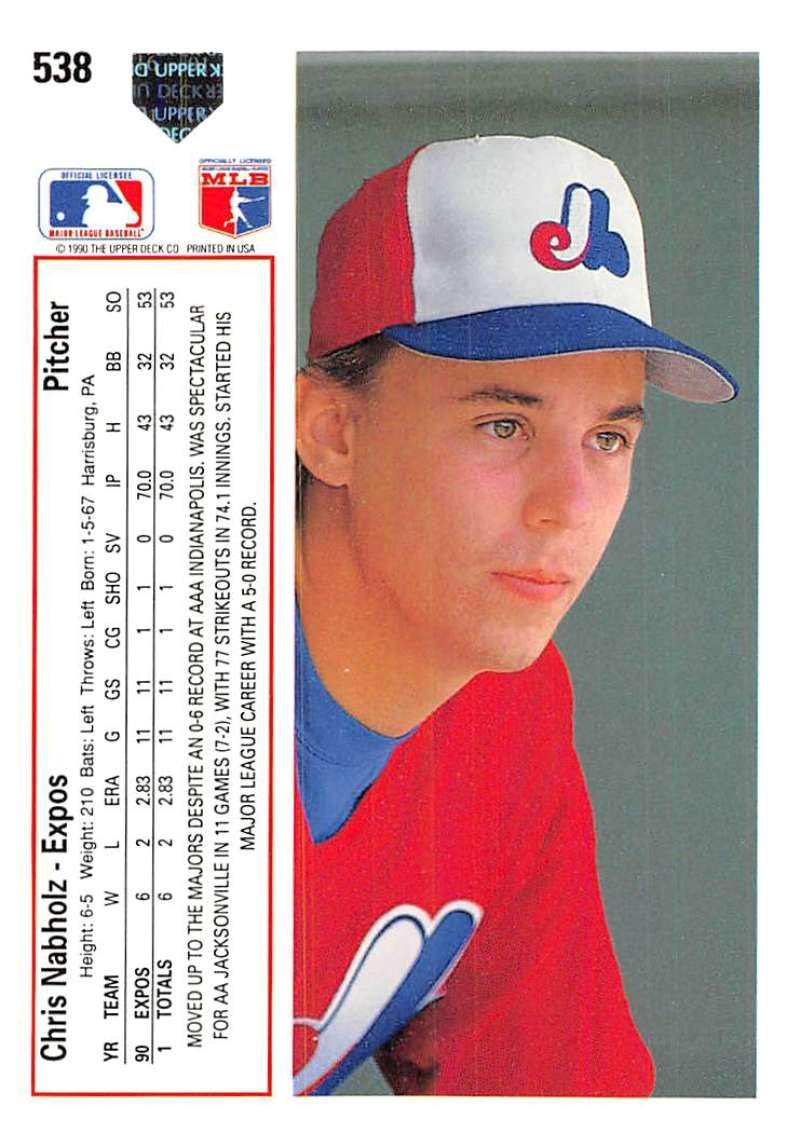 Amazon.com: Baseball MLB 1991 Upper Deck #538 Chris Nabholz #538