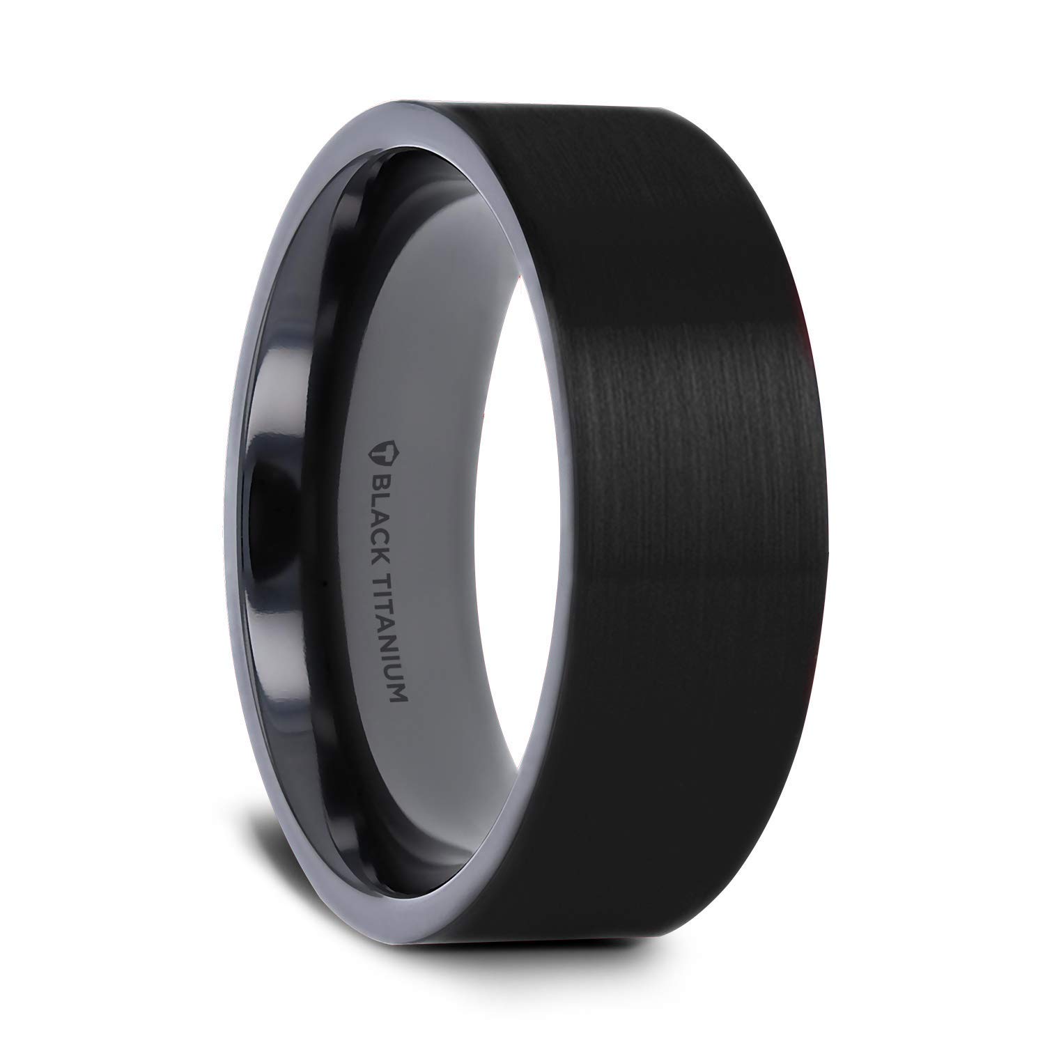 San Bernardino | Titanium Ring | Comfort Fit | Brushed Finish Flat Black Wedding Band