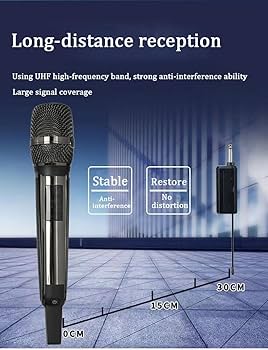 Amazon.com: HUACAM Wireless Microphones, UHF Metal Black