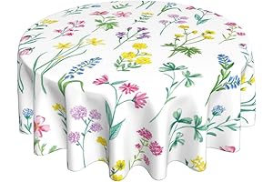 aportt Round Tablecover with Spring Flowers