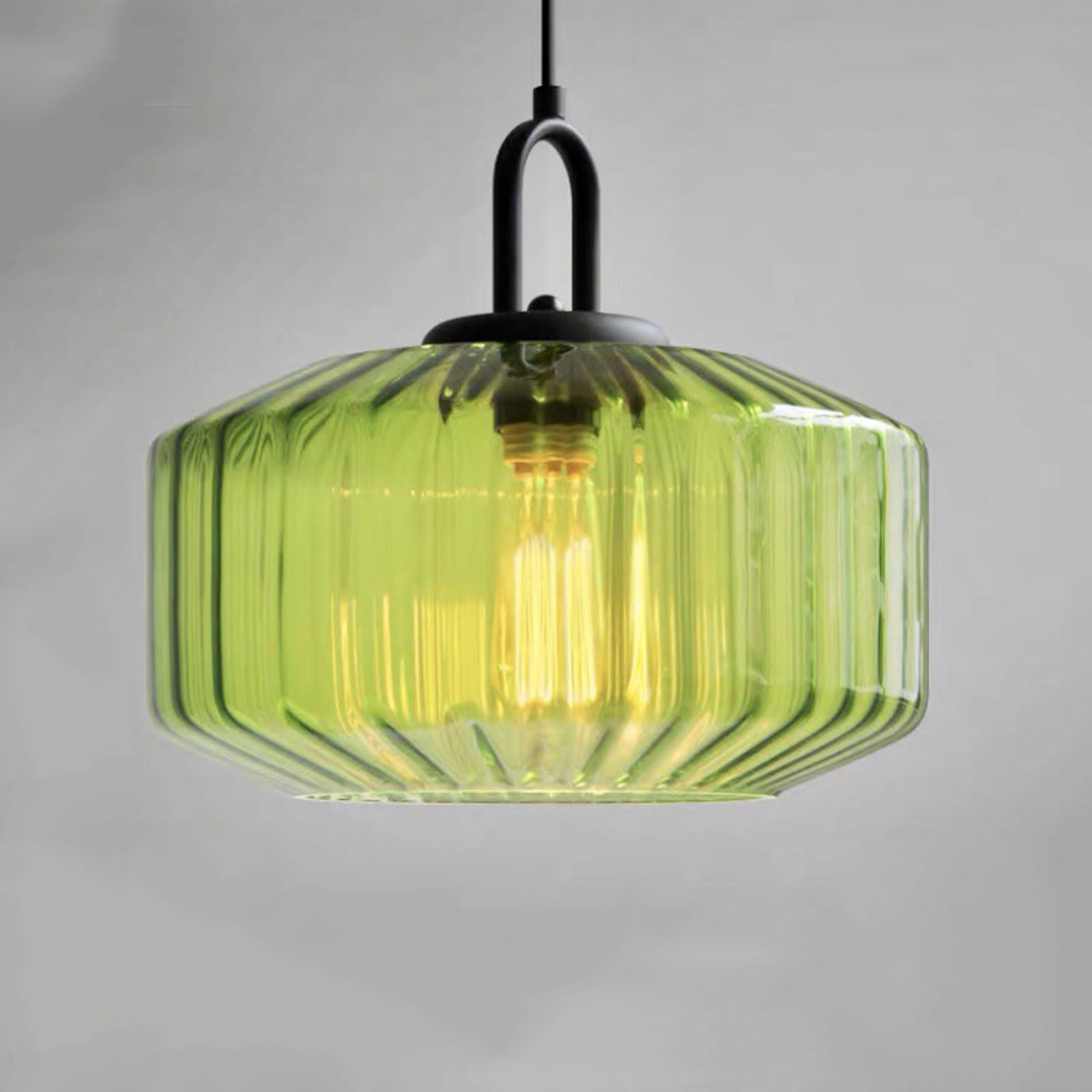 Rszcsmo Green 11.02In Glass Pendant Light, E26 Minimalist Colored Glass Bedroom Hanging Lamp Suitable For Cafes, Hotels, Restaurants Lighting Fixture